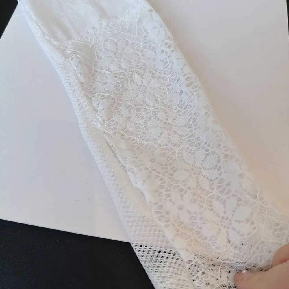 Nuevo Mangas de protección solar de seda de hielo, mangas de protección solar elásticas de encaje, manga larga transpirable sin dedos para ciclismo