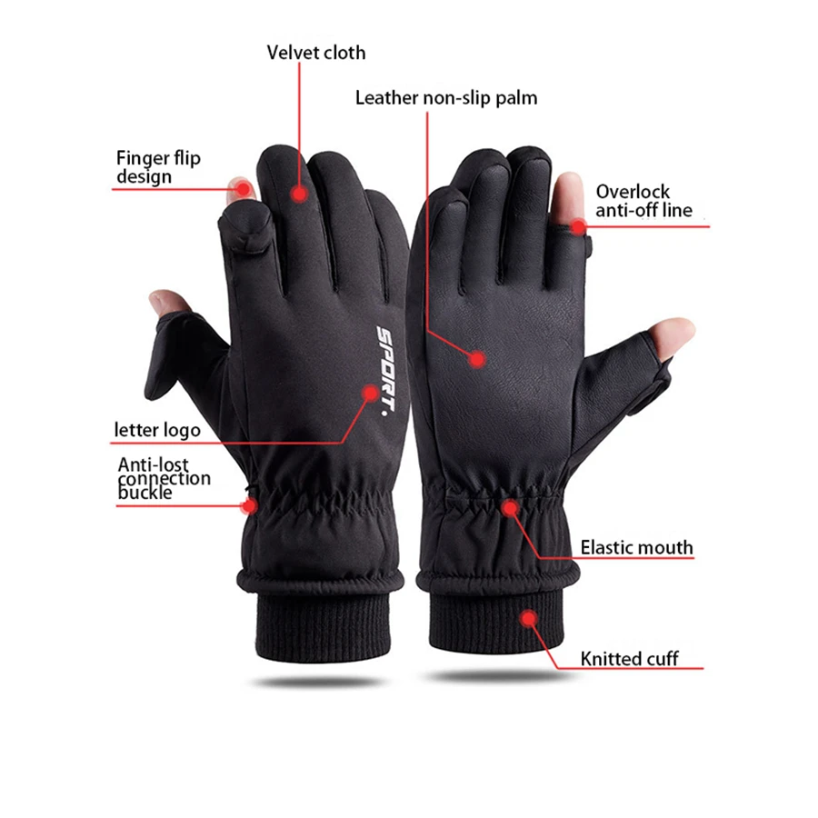 Touch Screen Skiing Gloves Winter Cycling Warm Gloves Windproof Men Women Snowboard Warm Motorcycle Snow Mittens Ski Gloves