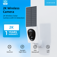 Virtavo SolarFlask 2K Solar Security Camera, Wireless Outdoor Cam, Starlight Night Vision, PIR Motion Sensor, Battery-Powered