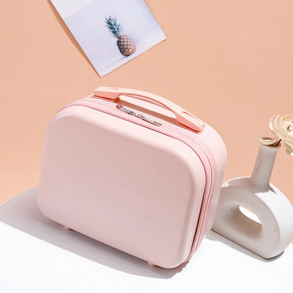 حقيبة أدوات الزينة الصغيرة الشفافة ذات سعة كبيرة مادة ABS خفيفة الوزن ومحمولة للسفر للنساء على شكل حرف H للتخزين #5