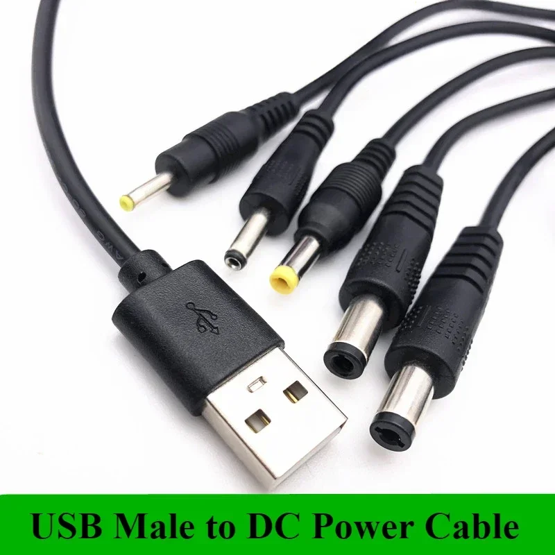 

USB A Male Plug to DC 2.5 3.5 1.35 4.0 1.7 5.5 2.1 5.5 2.5mm Power Supply Plug Jack Type A Extension Cable Connector Cords