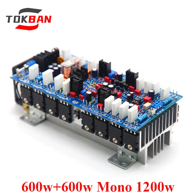 

TOKBAN 600w*2 Bridge Mono 1200w Power Amplifier Board High Power with Delay Protection Cooling Fan HIFI Amplifier Audio
