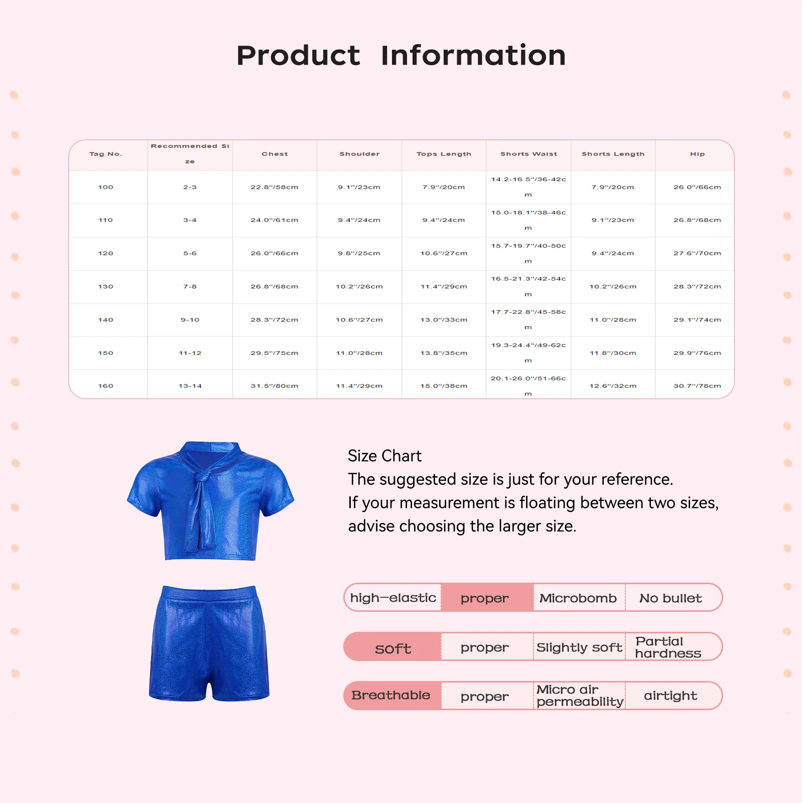 Kids Boys Girls 2-piece Metallic Modern Street Dance Outfits Short Sleeve T-shirt with Shorts Set for Cheerleading Performance