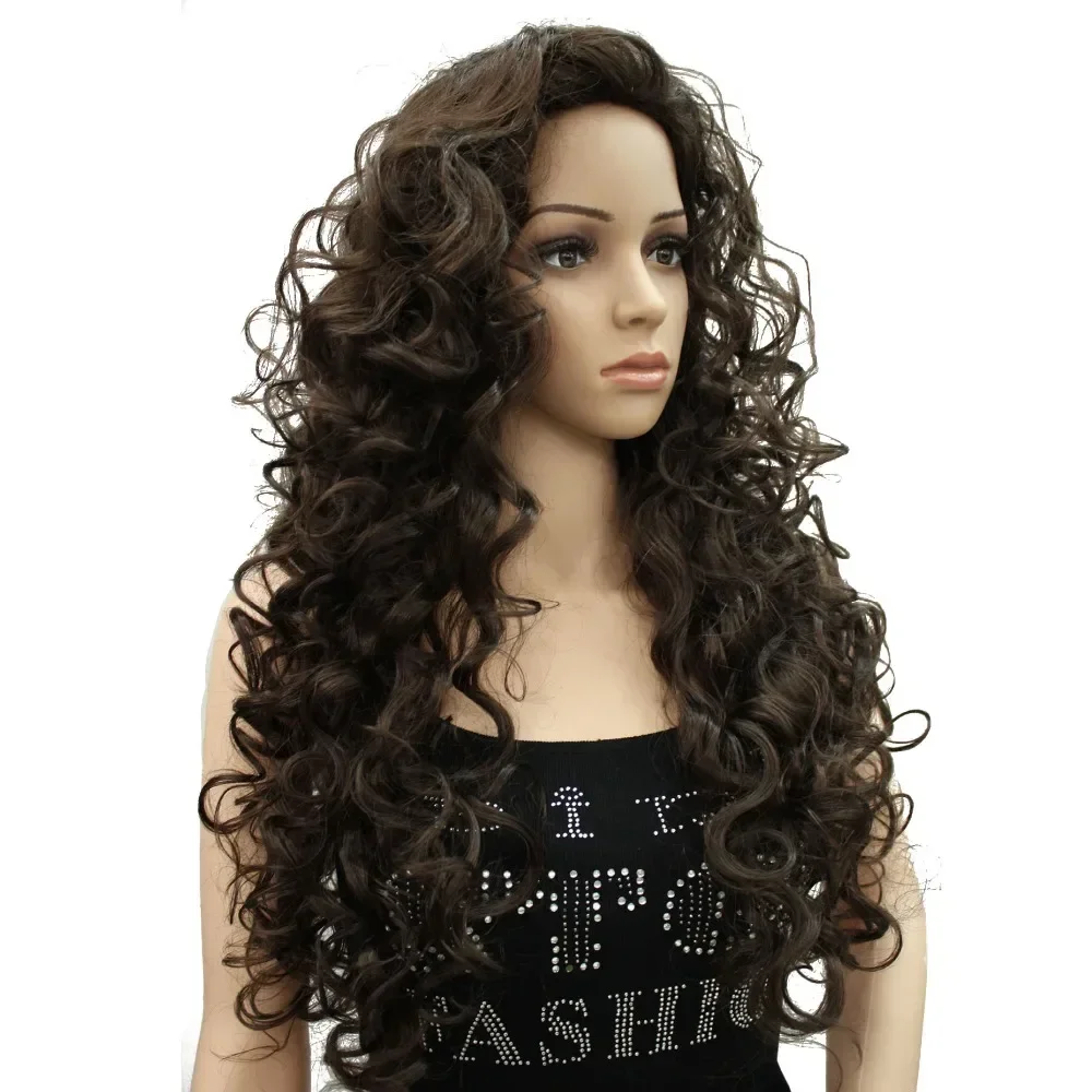 Long Curly Wig Women\'s Red/Black  Synthetic Wigs Hair StrongBeauty