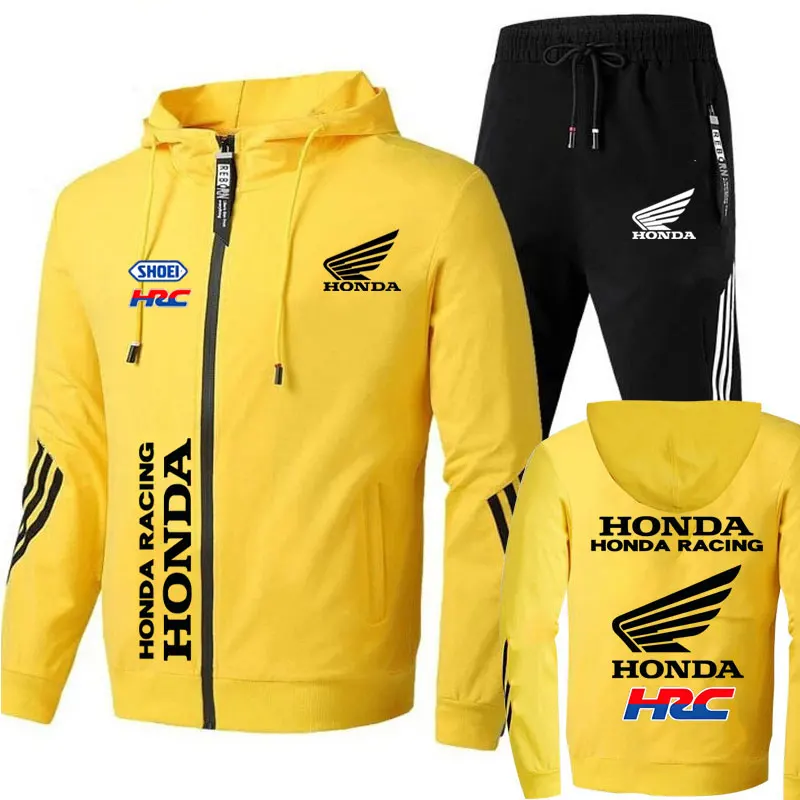 Honda Racing men's sets zipper sweatshirt casual outdoor sportswear hoodie motorcycle jacket spring and autumn cycling clothing