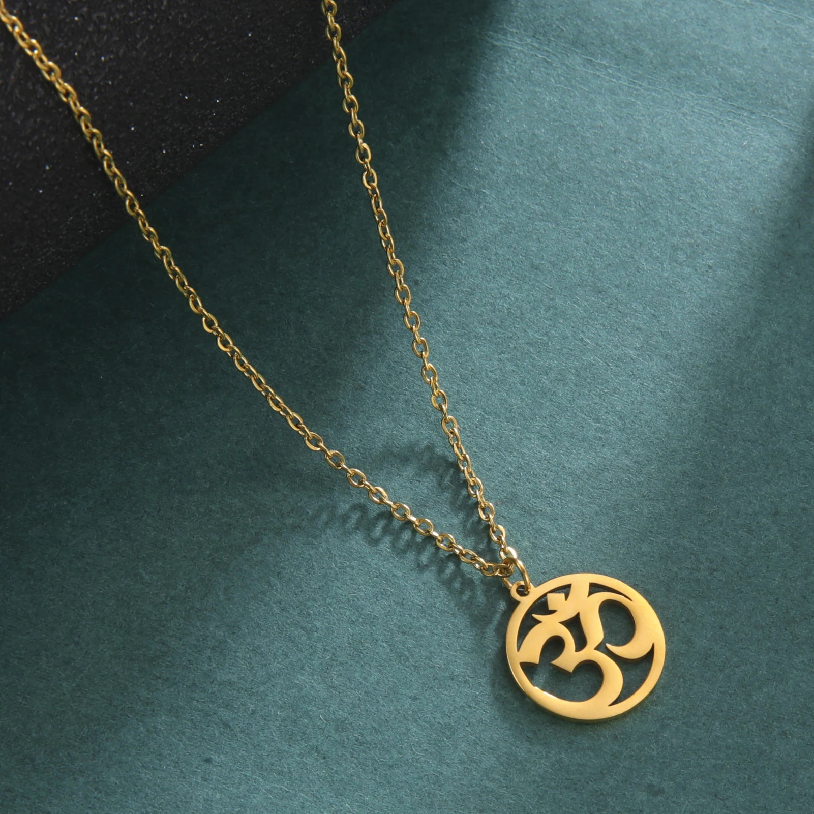 Dawapara Indien Tamil Om Symbol mit Dreizack Anhänger Edelstahl Halskette Om Shiva Symbol Yoga Vintage Talisman Schmuck – Detail 15
