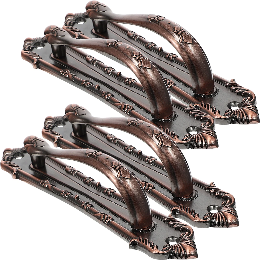 

4pcs Vintage Alloy Door Knob Drawer Pull Wardrobe Handle Decorative Furniture Hardware Replacement Ergonomic Design Simple