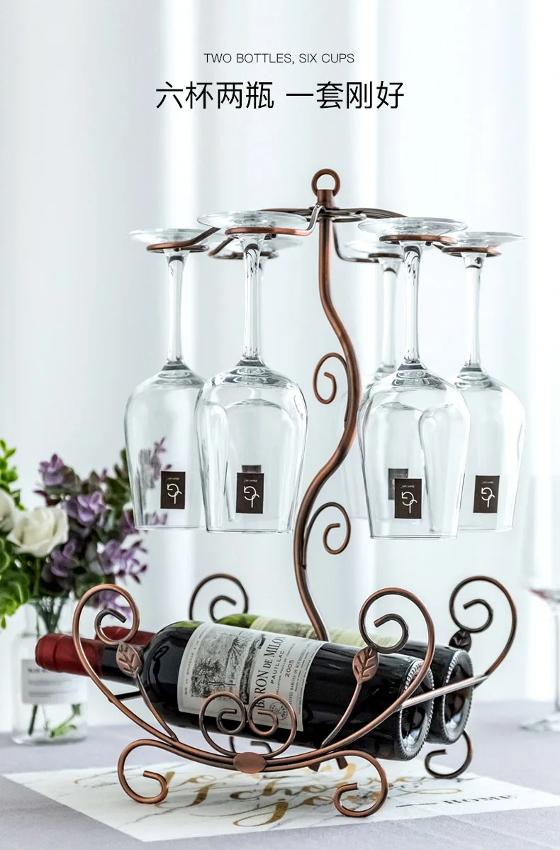 Creative  glass hanging upside down wine rack home wine  ornament tall wine bottle rack hanger