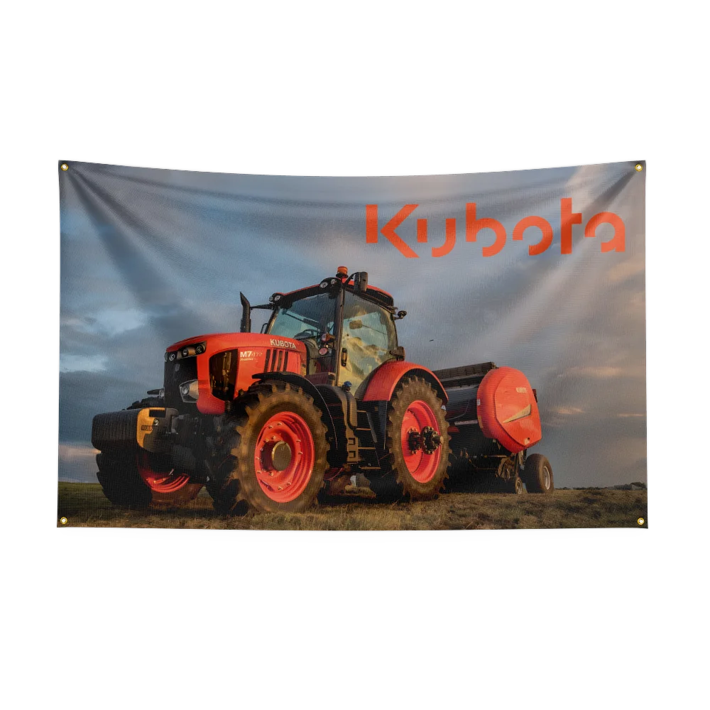 3×5ft k-Kubota Corporations Tractors Flag Polyester Digital Printed Tool Tapestry Banner Curtain For Decor agriculture