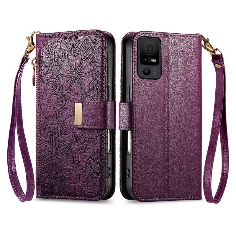 

embossing leather Cover For TCL 40 NxtPaper 5G X XE 406 408 403 405 4036 406s 40R shockproof many card Slot Wallet phone Case