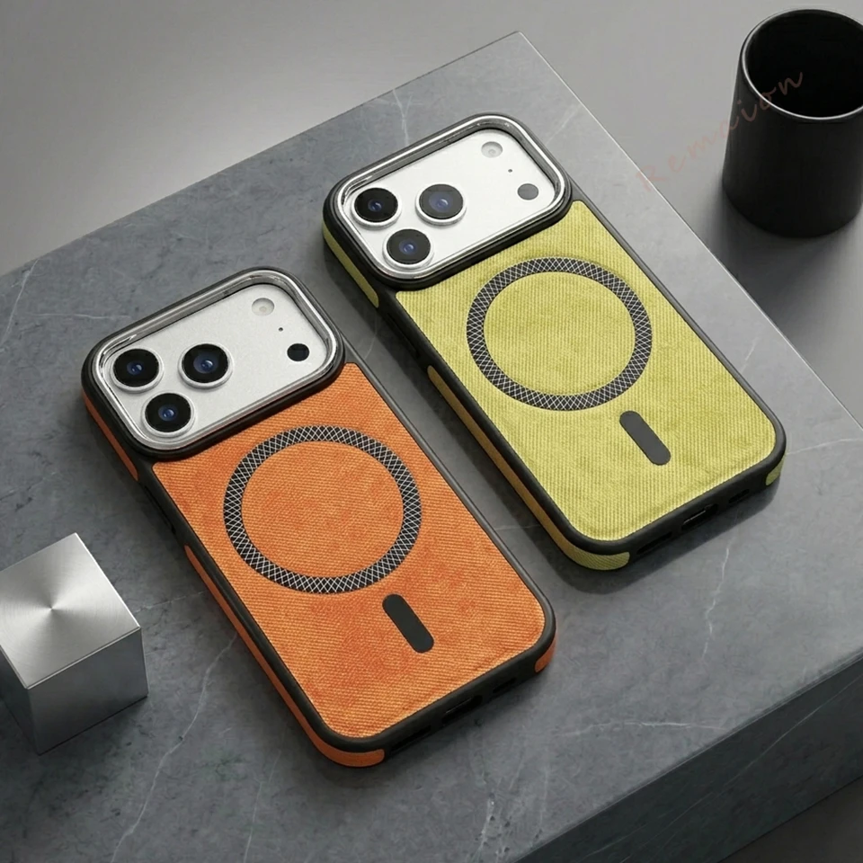 

Magnetic Leather Official Phone Case For iPhone 13 14 15 16 17 Pro Max Magsafe Luxury Charging Shockproof Protector Cover