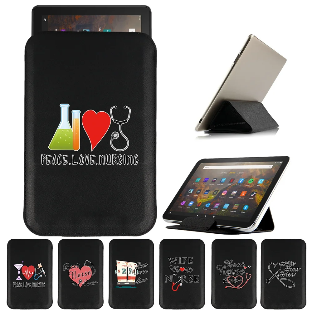 With Nurse Series Tablet Cover Case for Fire 7/HD 8/HD 10 /HD 8 Plus 2020/HD 10 Plus 2021 Sleeve PU Leather New Magnetic Pouch