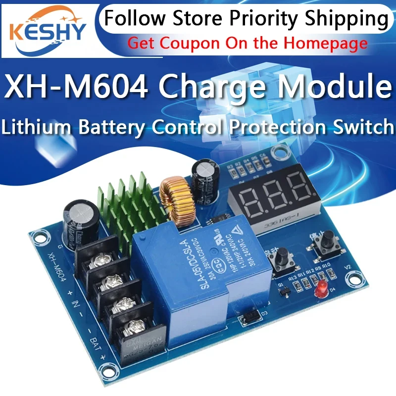 XH-M604 Battery Lithium Battery Charge Control Module Battery Charge Control Protection Switch 6-60V
