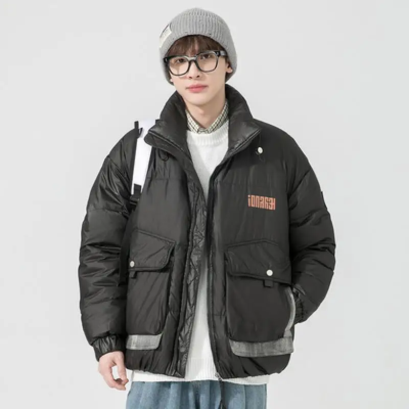 Nice Pop Winter Men Parka Big Pockets Casual Jacket Hooded Solid Color 3 Colors Thicken and Warm Hooded Outwear Coat Size 3Xl