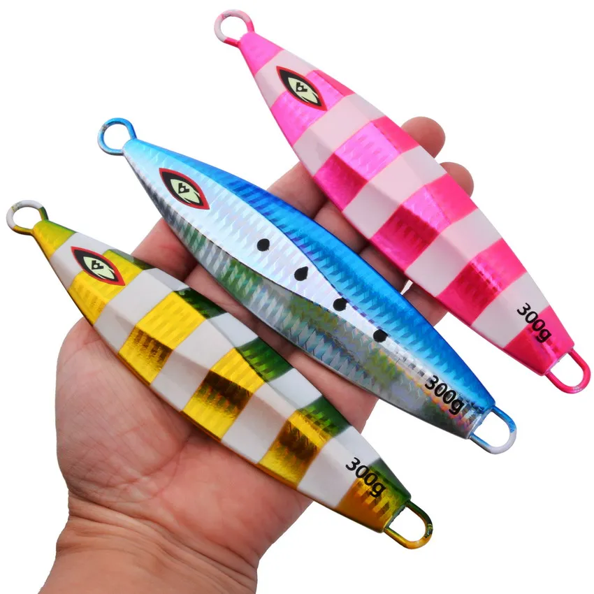 Langsam Jigging Metall Jigs100g 150g 200g 250g 300g Shore Jigging Künstliche Harten Köder Leuchtende Löffel angeln Lockt – Detail 4