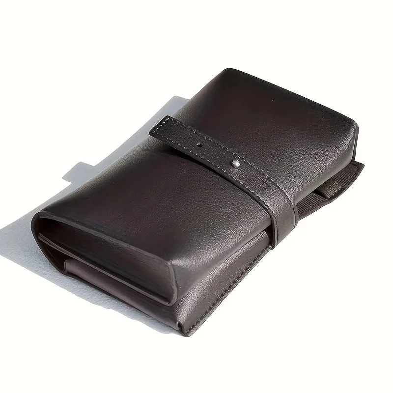 Picture 7: 1pc PU Leather Multi-Compartment Organizer-Portable Tech School Accessories Case for Cables,Chargers,Pens-Durable Travel Storage