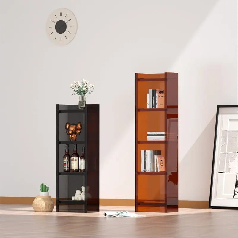 4*Light luxury acrylic storage display stand Designer transparent bookcase Creative multi-layer floor bookshelf
