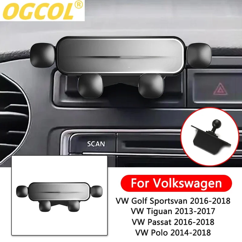 Gravity Car Phone Mount Holder For Volkswagen VW Tiguan 13-17 5N Passat Polo V 6C Golf Sportsvan 2018 2021 Air Vent GPS Bracket