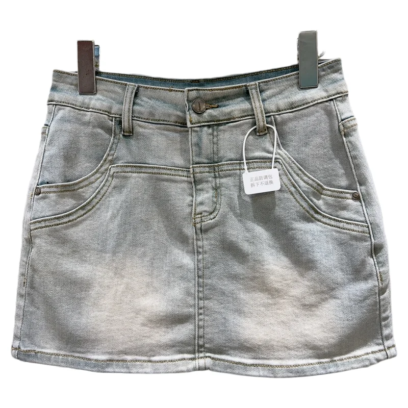 Vintage waed denim saia a linha saia f-comprimento retalhos design verão 2025 na moda ort saias para mulheres jovens