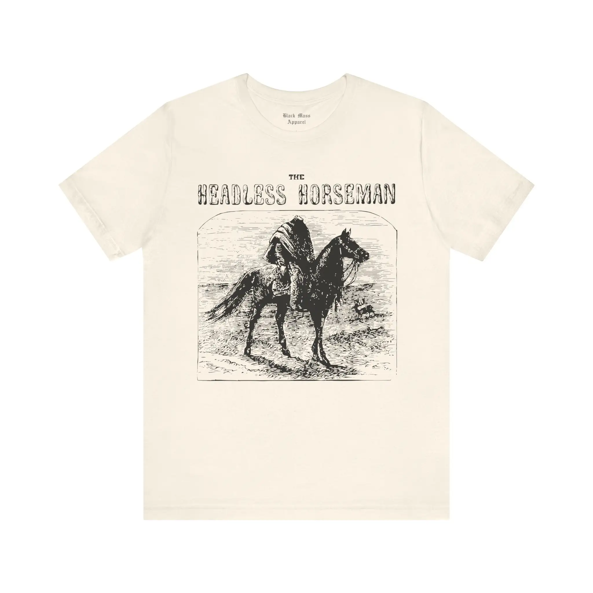 The Headless Horseman I، Vintage Halloween، قميص مجوف نعسان، تي شيرت مخيف، رواية رعب، تي شيرت قصير الأكمام من الجيرسيه الفولكلور