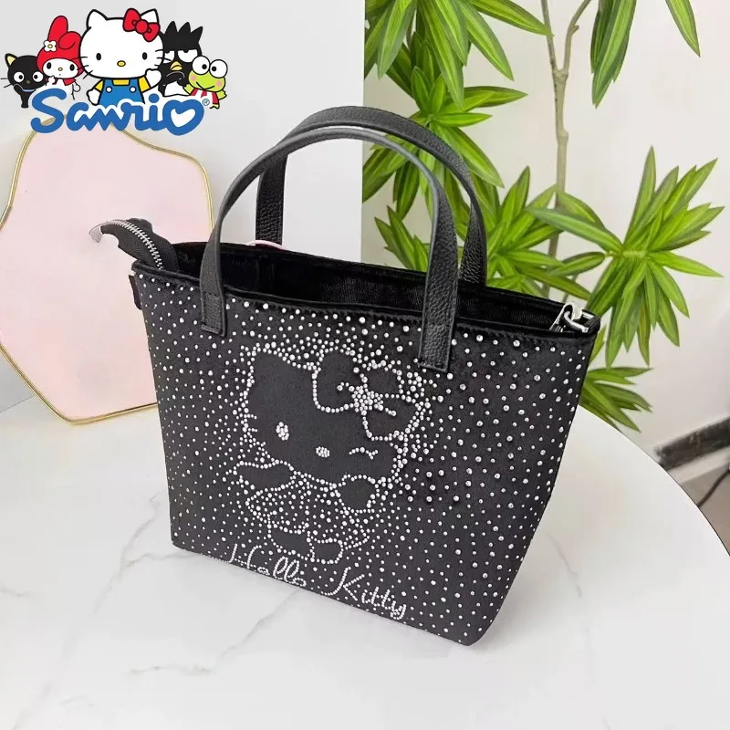  Hello Kitty New Women's Diamond Handbag Shiny Fashion Women's Diamond Shoulder Bag Large Capacity Personality Women's Bag