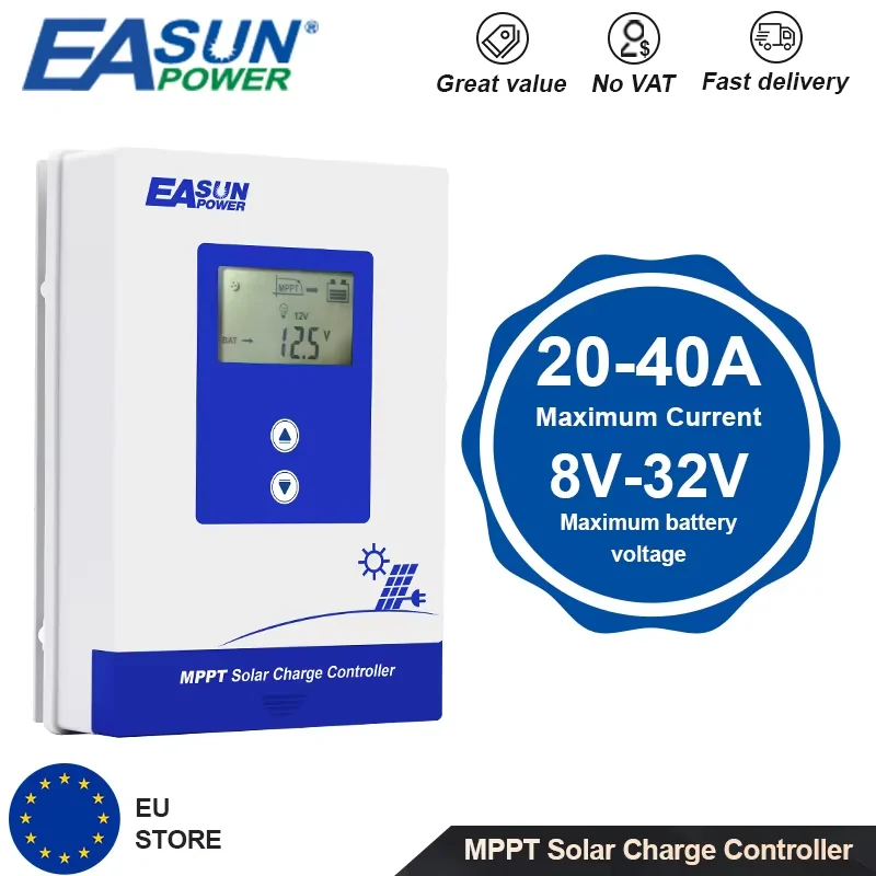 Easun MPPT 60A 40A 20A Solar Charger Controller 12V 24V 36V 48V Battery Solar Panel IP21 Support Lifepo4 Li