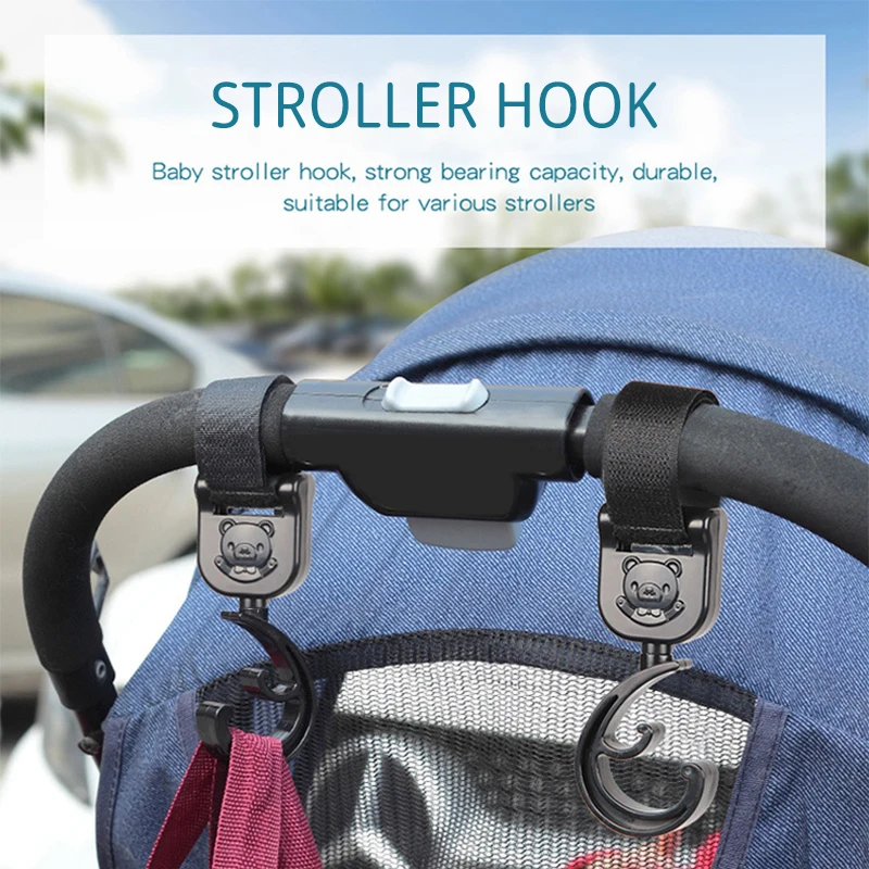 1Pair Stroller Accessories Baby Pram Hooks Rotate 360 Degree Stroller Carriage Storage Bag Hooks Universal Hanger
