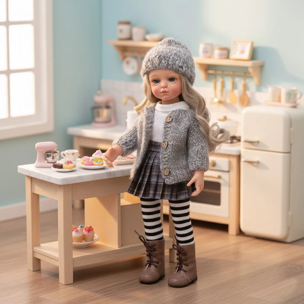 

Cloveray 18 inch Full Body Vinyl Realistic Vinyl Doll Super Cute With Freckle Vinyl Doll Handmade High-quality Toy Kid Xmas Gift