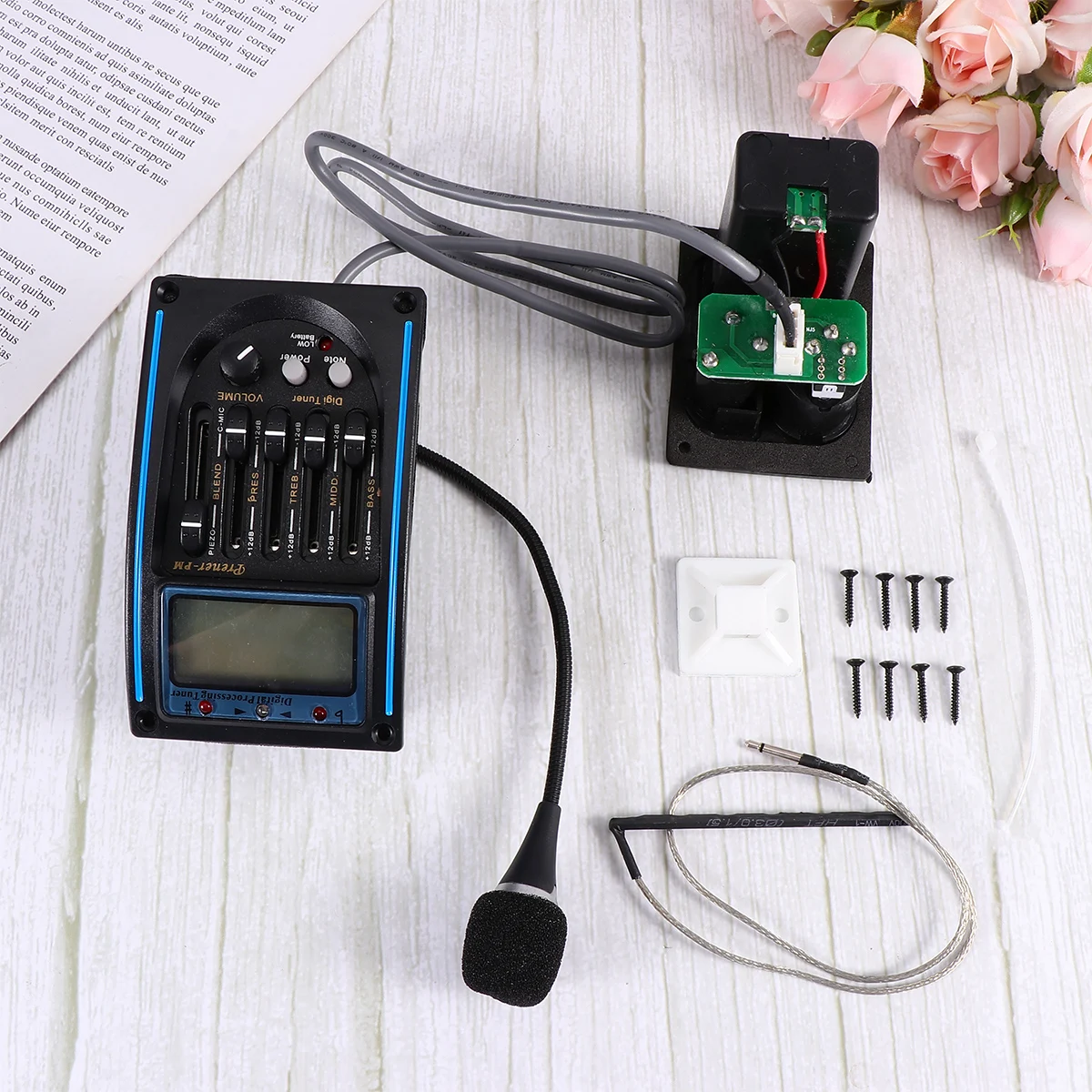 

1pc Guitar Pickup Lc-5 Preamp Piezo Pickup Microphone For Guitarra Electric Acoustic Guitar Accessories Sound Tuning No Noise