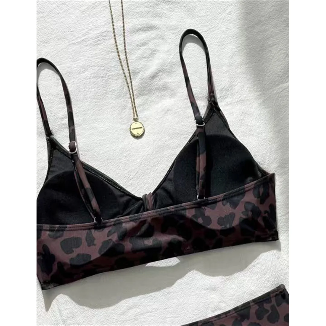 XS - XL, Leopardenmuster, V-Ausschnitt, Bikini, Damen-Badebekleidung, zweiteiliger Bikini, gepolsterter Badeanzug, Badebekleidung, V8455. – Detail 8