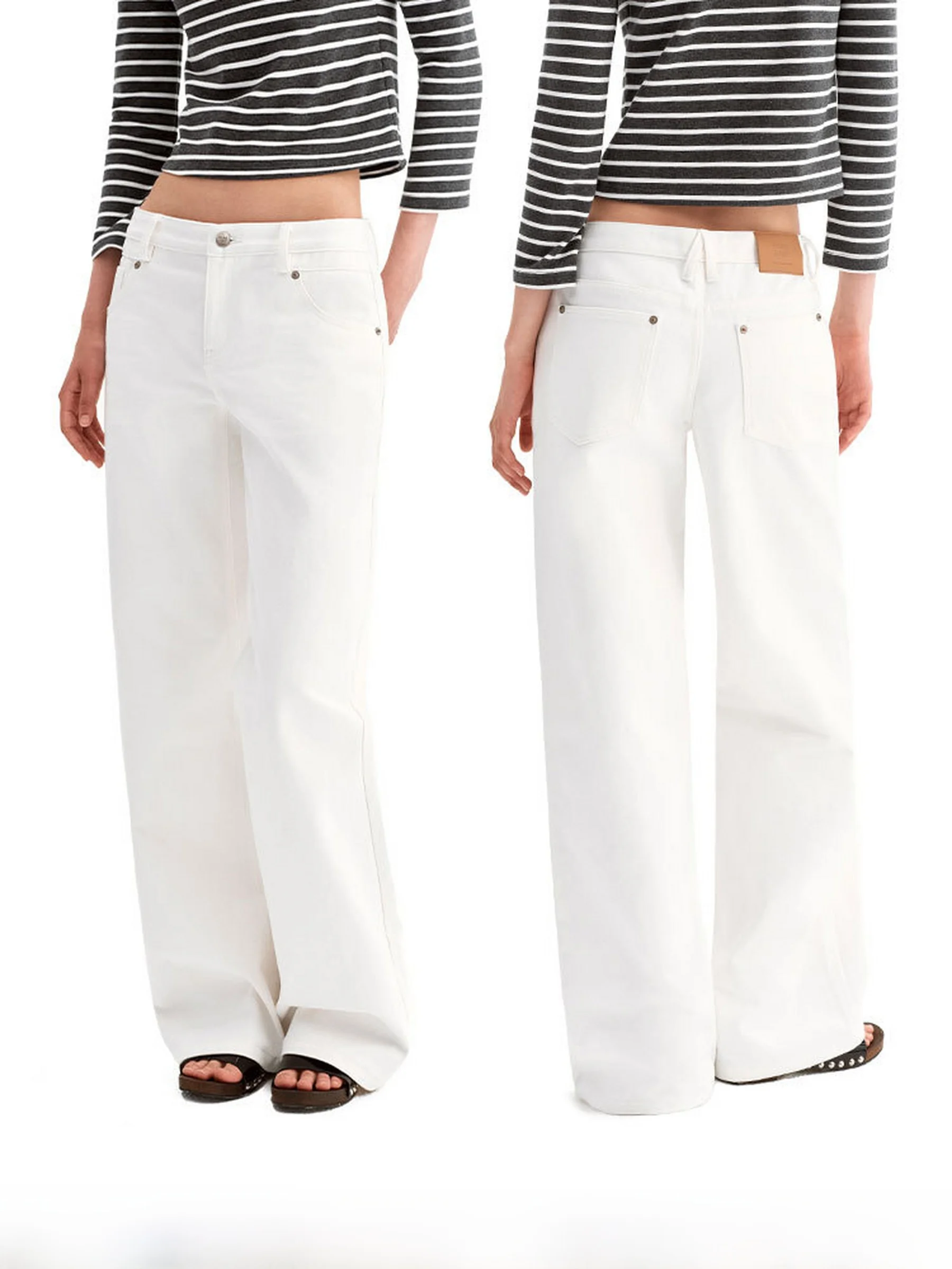 

Оригинальные классические повседневные белые прямые джинсы PUKI с низкой талией и широкими штанинами, хлопковые джинсы, женские прямые джинсы, неэластичные летние