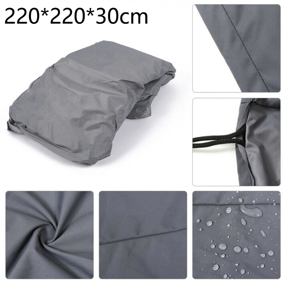 Outdoor Waterproof Hot Tub Cover 220*220*30cm Square Spa Cover Protectors 190T Waterproof Silver Coated Protective Cover Cap view 3
