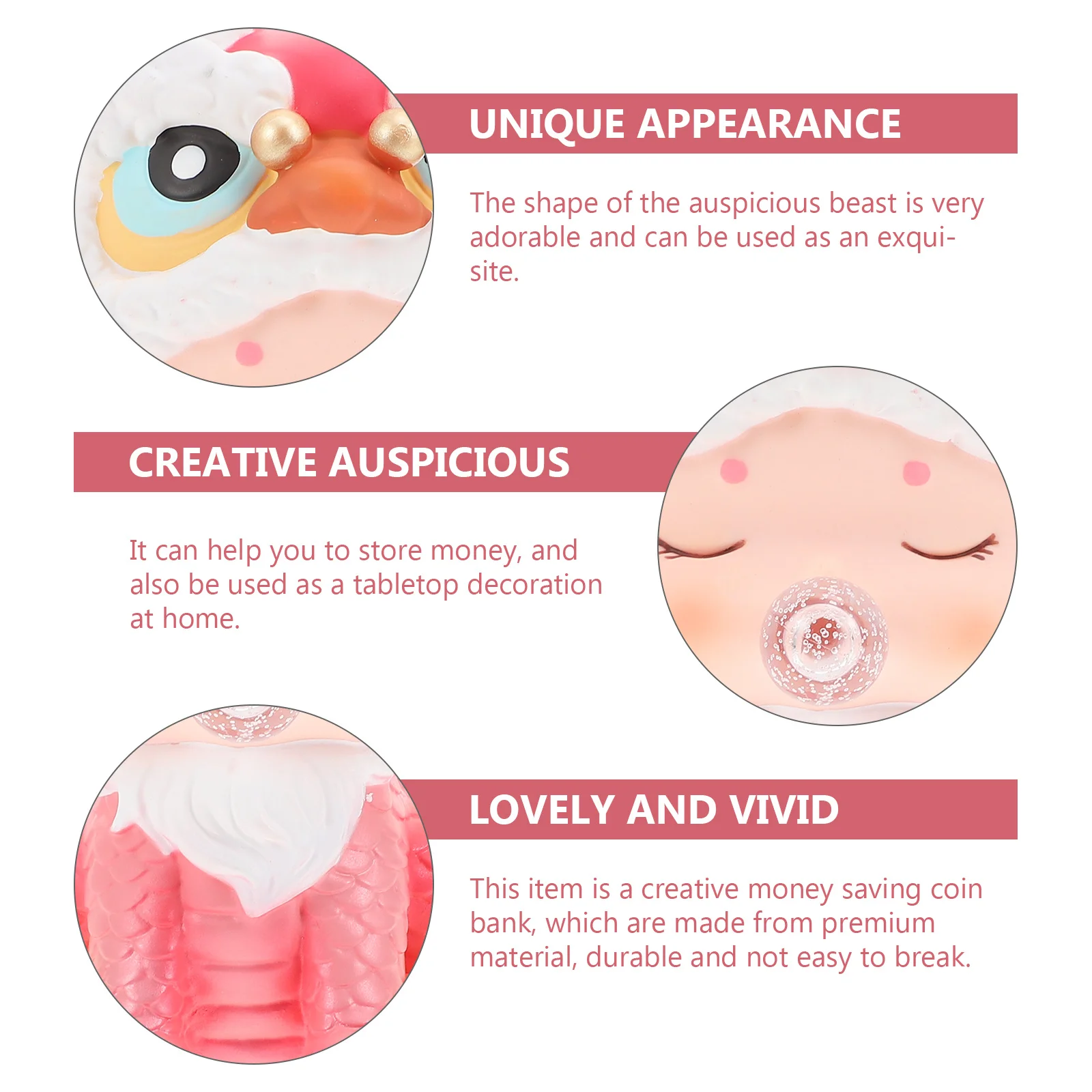 縁起の良い動物貯金箱 プレミアムビニール製 かわいい漫画風コインバンク 子供用 大容量貯金箱 装飾デスクトップ