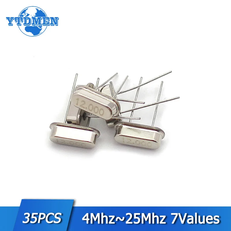 HC-49S Crystal Oscillator Electronic Kit 32.768Mhz 4Mhz 8Mhz 12Mhz 16Mhz 20Mhz 25Mhz 7 Values*5pcs=35pcs Quartz Resonator