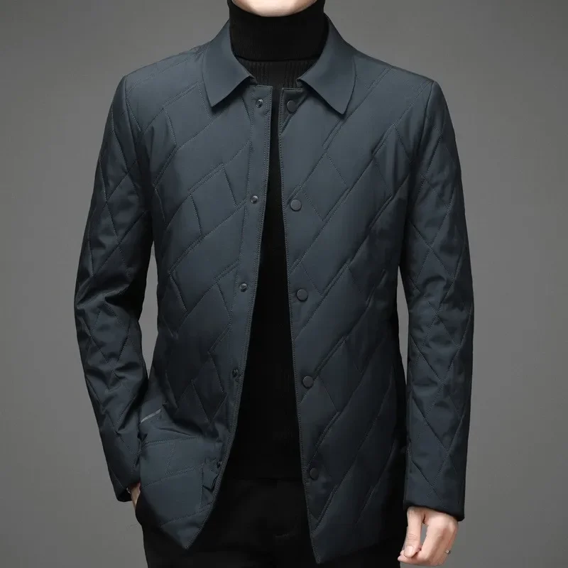 

Men's Cotton Coat Middle-aged Lapel Thin Top Business Casual Jacket Fashion Jacket Men الدفع عند الاستلام جاكت شتوي