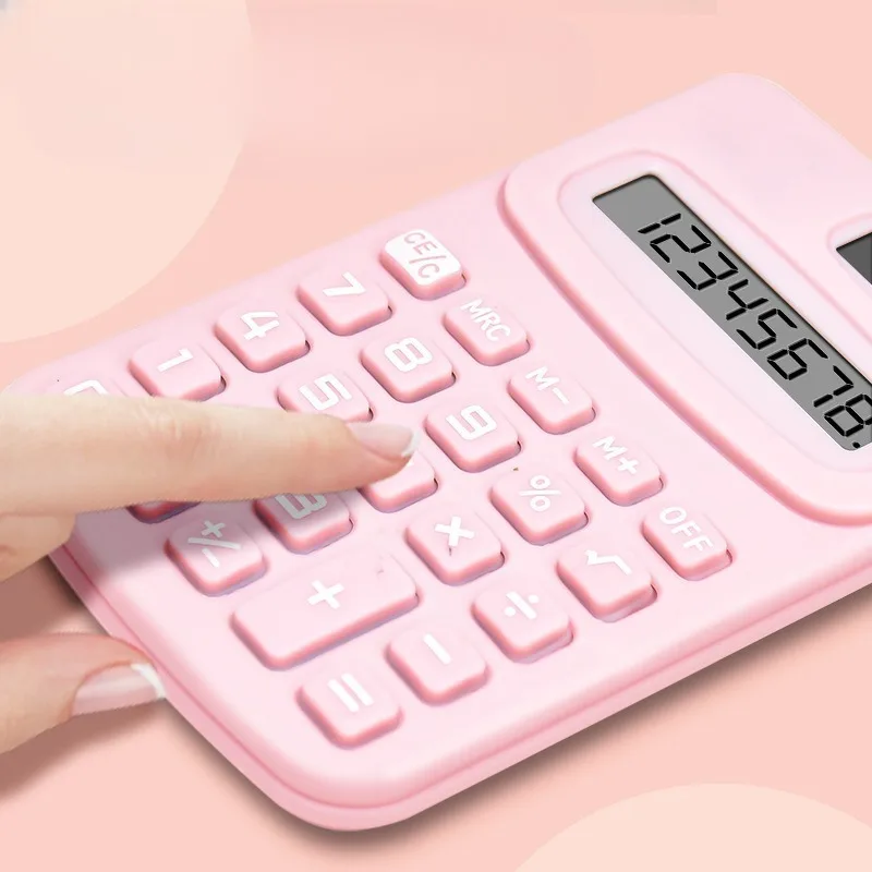 Cute High Beauty Mini Solid Color Calculator Portable Calculation Teaching Simple Office Financial Equipment Office Electronics