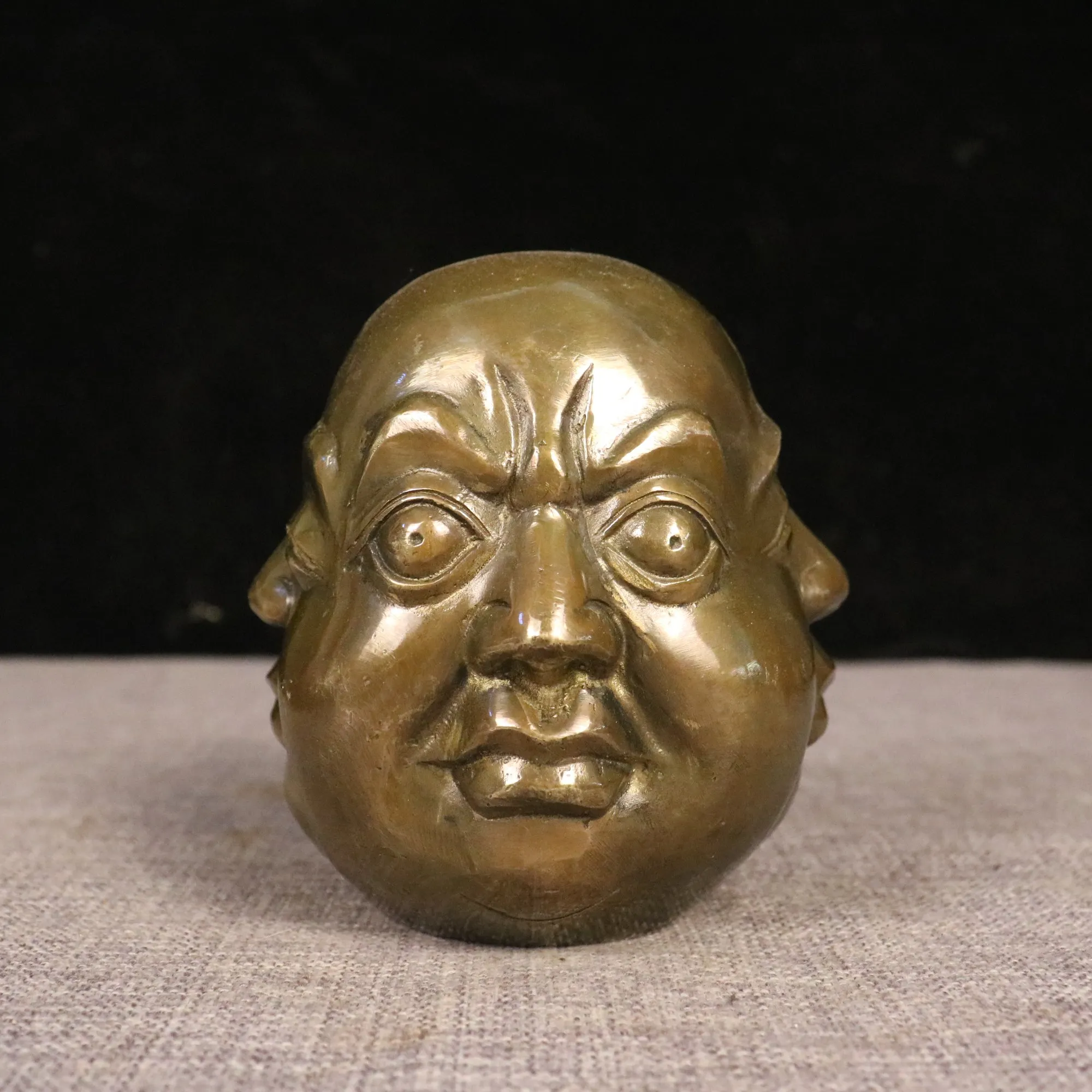 Brass Buddha Statue Emotive Four Faces Joy Anger Sorrow Happiness Ideal Home Décor Entryway Tea Table Living Room Buddha Altar