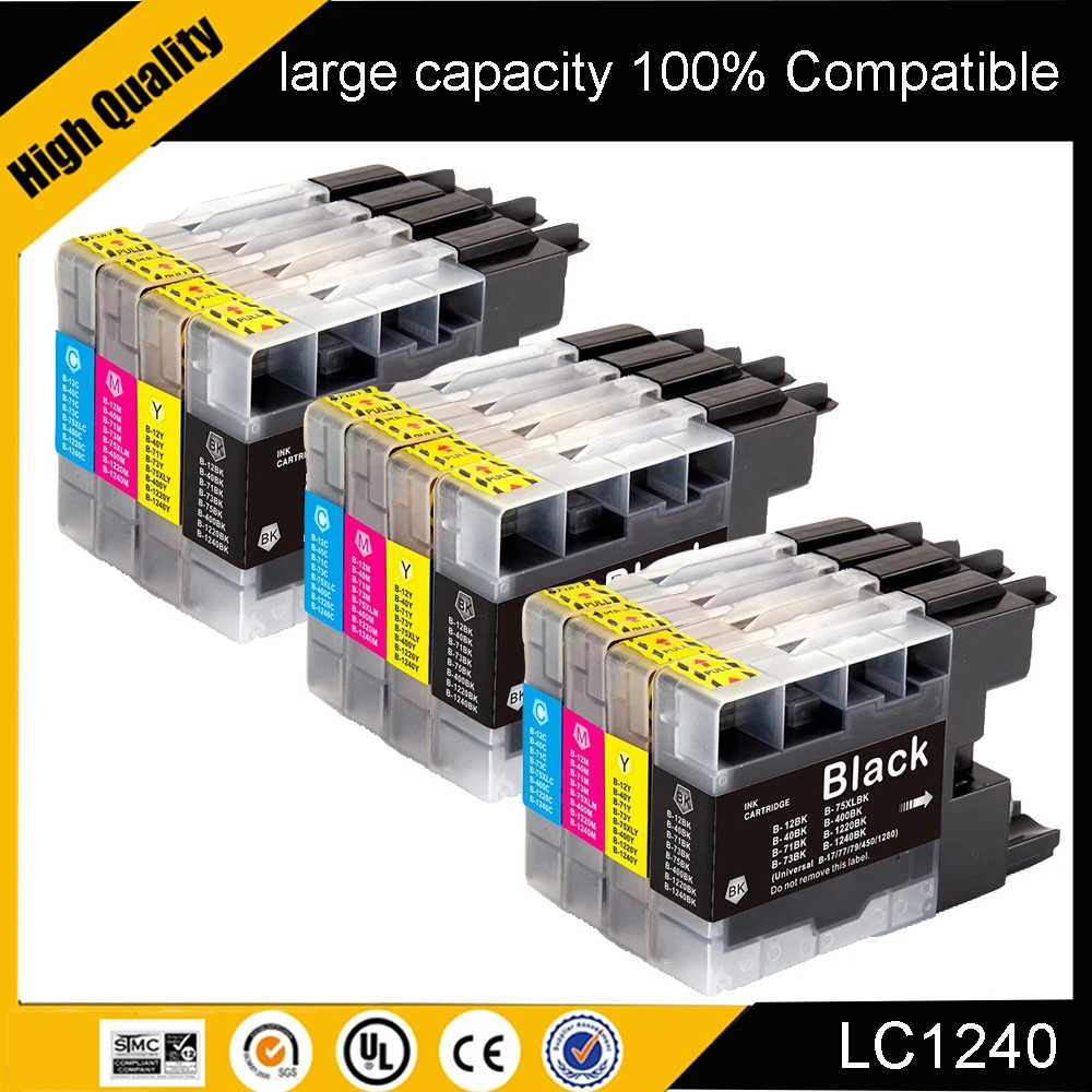 LC1280 LC1240 LC1220 Совместимый картридж для Brother MFC-J280W J430W J435W J5910DW J625DW J6510DW J6910DW DCP-J725DW