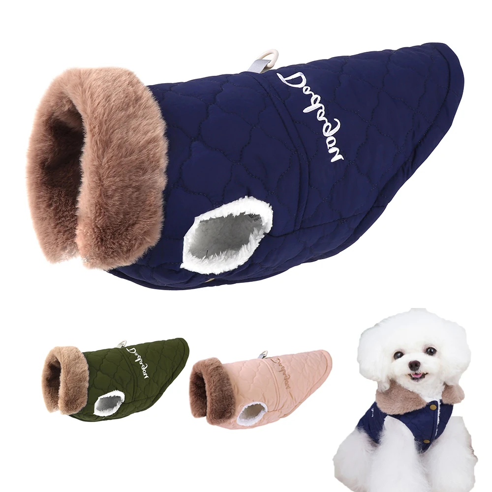 Winter Dog Clothes Warm Fleece Dogs Jacket Coat Pet Puppy Vest Clothing with Collar for Small Medium Dogs Chihuahua Windproof