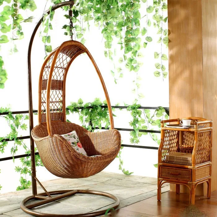 True rattan hanging chair swing bird's nest hanging basket cradle balcony courtyard lounger outdoor rocking chair rattan balcony