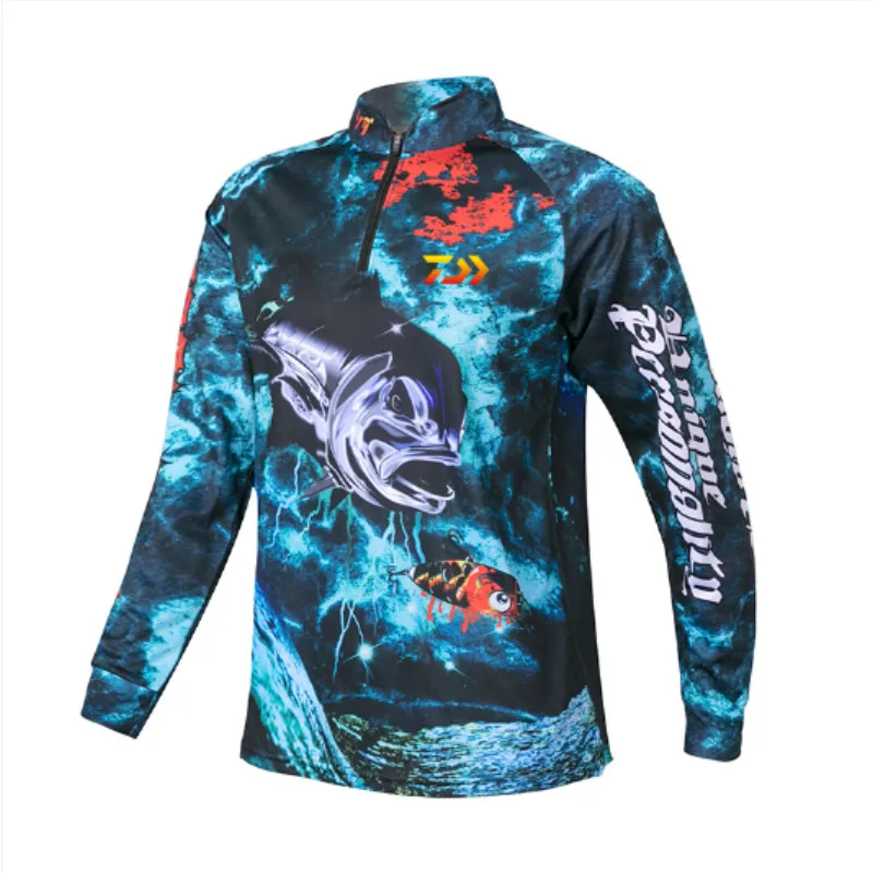 New Ropa de pesca chaqueta  manga larga Camiseta al aire libre ciclismo punción Jigging UV bloque Anti  ropa Baju Jersey