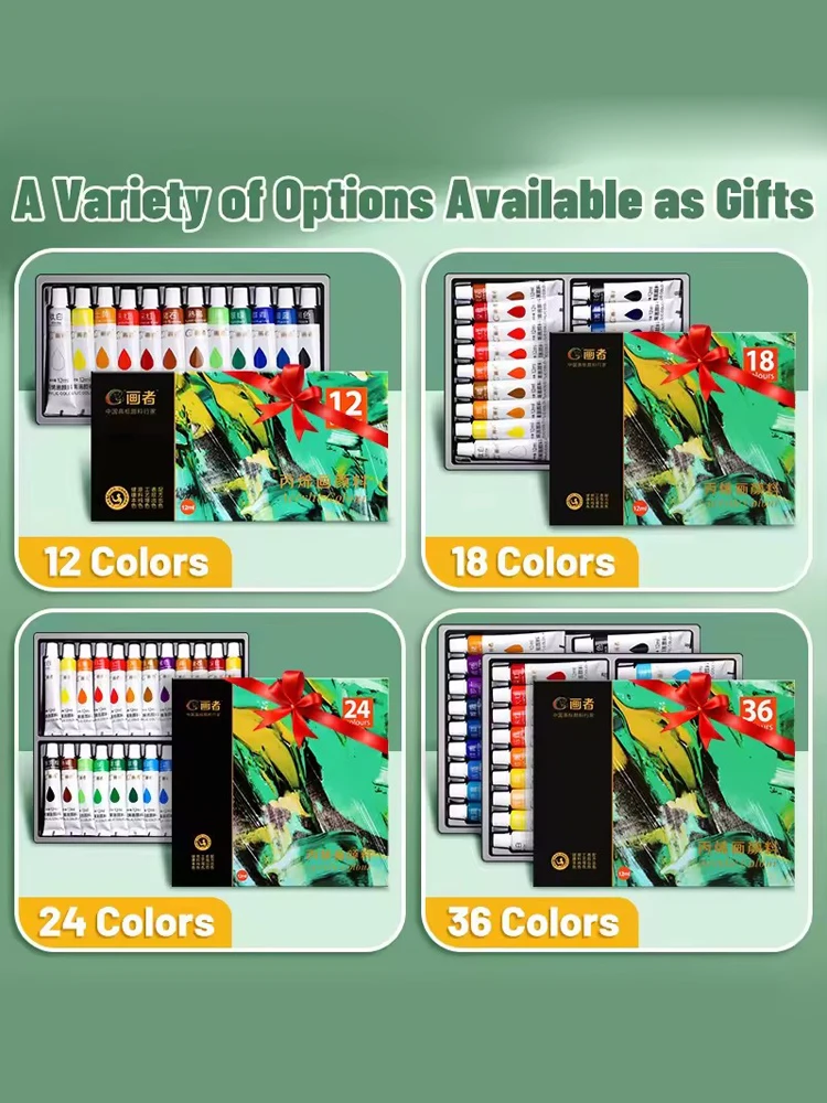 Acrylfarben-Set, 12/18/24/36 Farben - 0,41 Unzen Tuben, Künstlerqualität, ungiftige Farben, reichhaltige Farbenpalette, geeignet für Steine, Ca – Detail 7