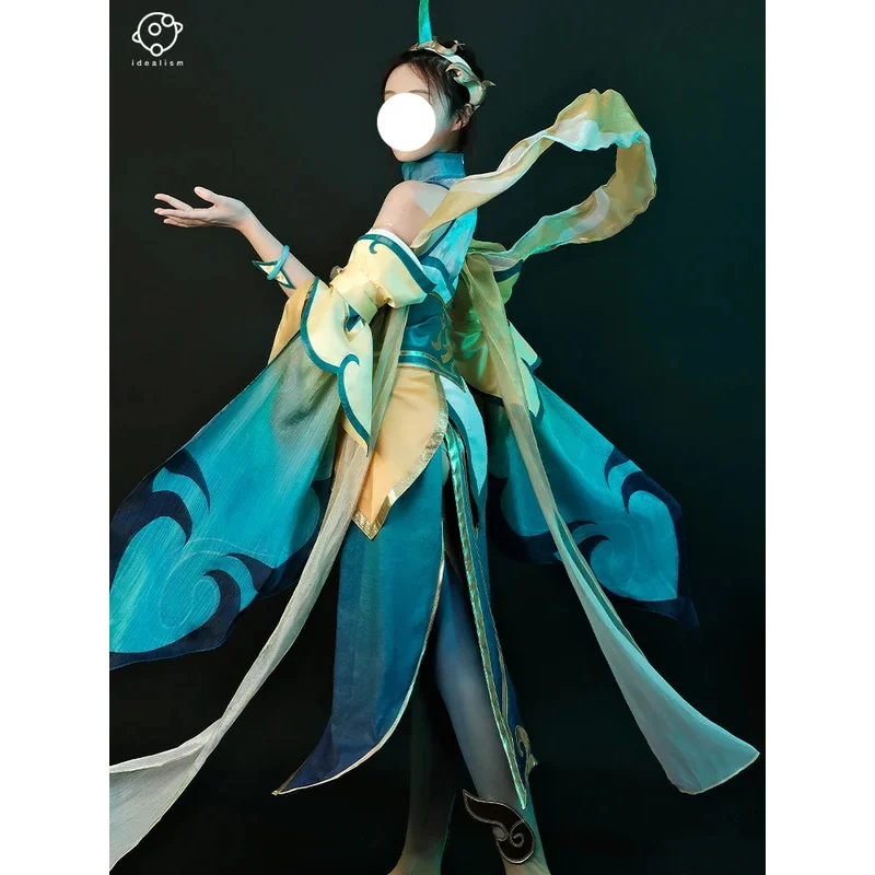 CyAnime Soraka من L O L Immortal Journey Soraka أزياء تنكرية للعبة أزياء الهالوين للنساء فستان نسائي