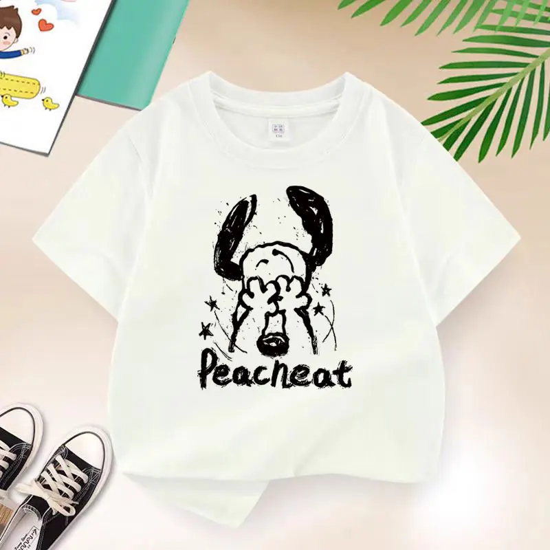 Close Your Eyes T-shirt for Boys Cotton Kids T Shirt Cartoon Children Casual Clothes Teen Baby Boy Summer Tops 6 8 10 12 Years