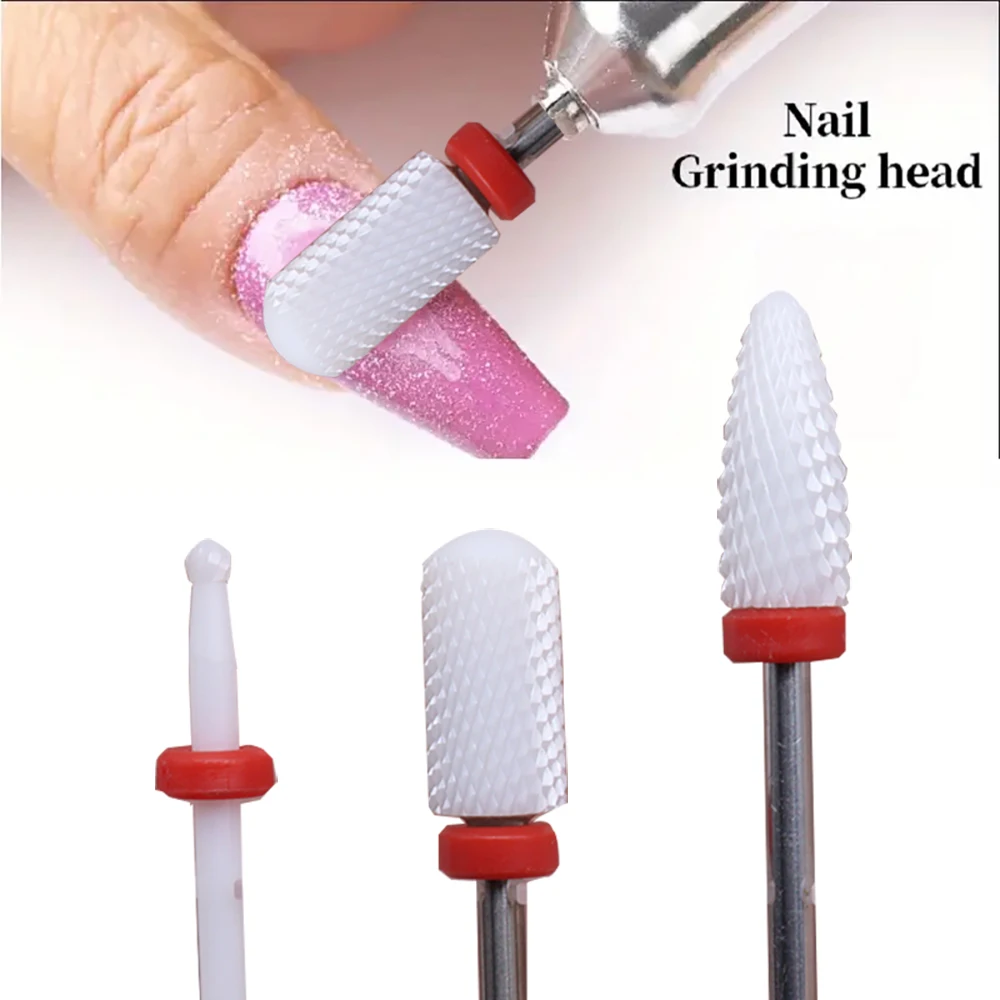3 قطعة مجموعة لقمة ثقب أظافر سيراميك ، 3/32 بوصة (2.35 مللي متر) لقمة مثقاب كهربائية لآلة حفر الأظافر والباديكير Efile Cuticle Remo