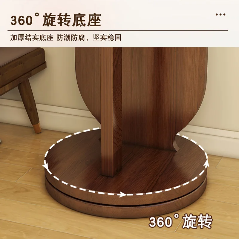 Medieval full-length mirror Floor Household rotatable movable wave-shaped hanger integrated