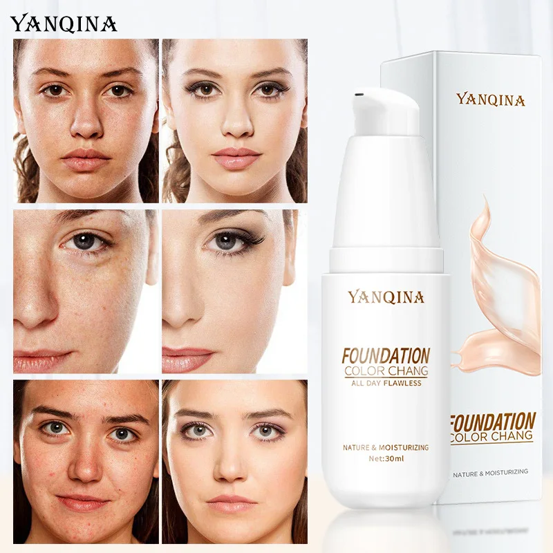 

Cross border popular warm color changing liquid foundation concealer moisturizing color changing liquid foundation