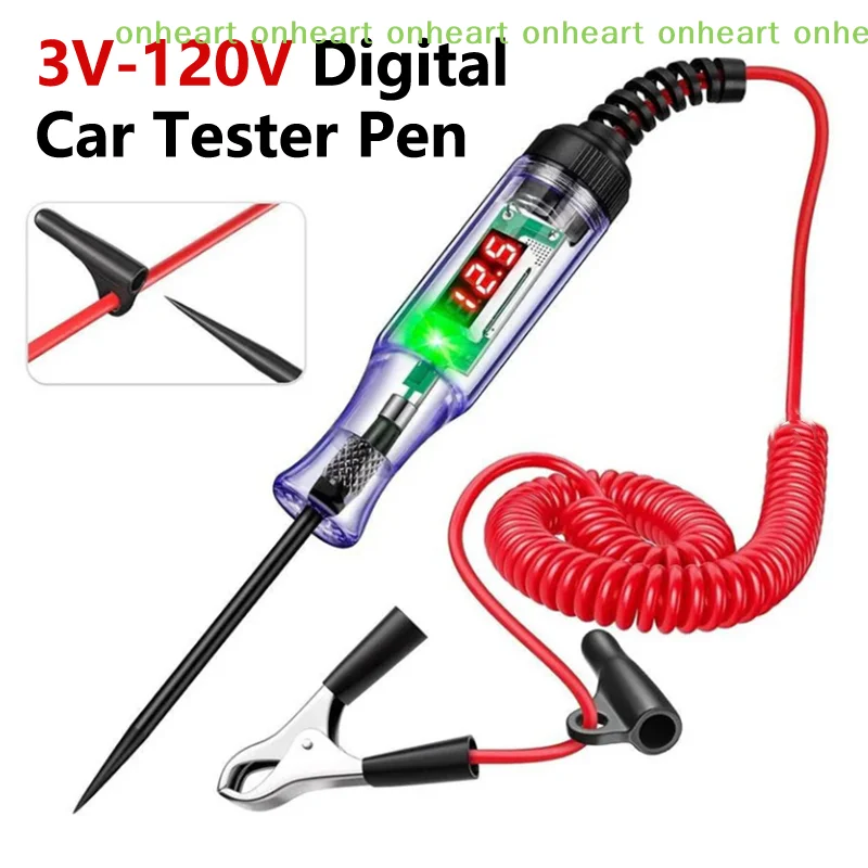 

[C]3V 120V Car Diagnostic Probe Test Pen Vehicle Circuit Tester Kit with Protective Cover for Accurate Auto Electrical Checking