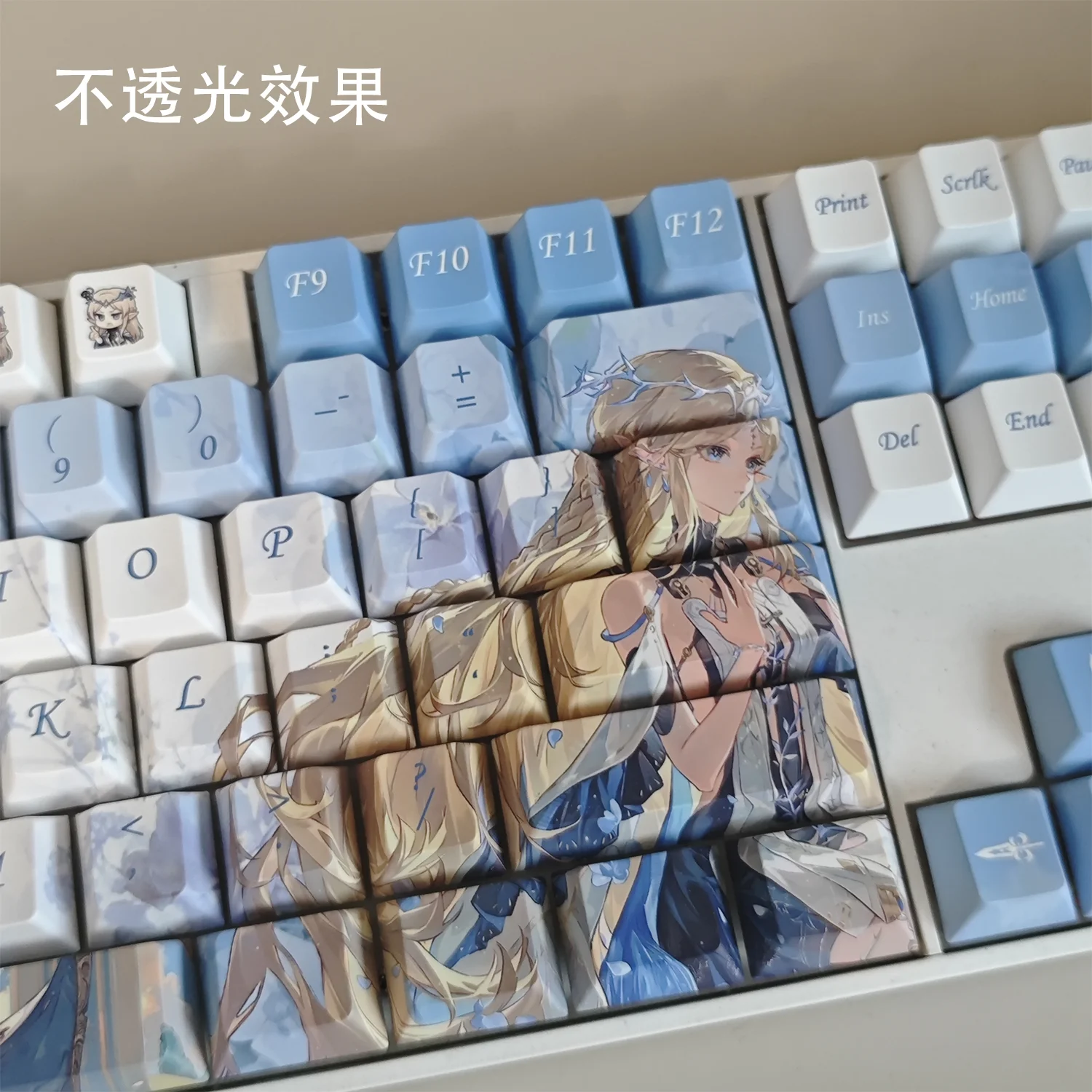 

128-клавишные колпачки для клавиш Wuthering Waves Cartethyia Theme Keycap PBT DYE-Sub Cherry Profile Key Cap для механических аксессуаров для клавиатуры