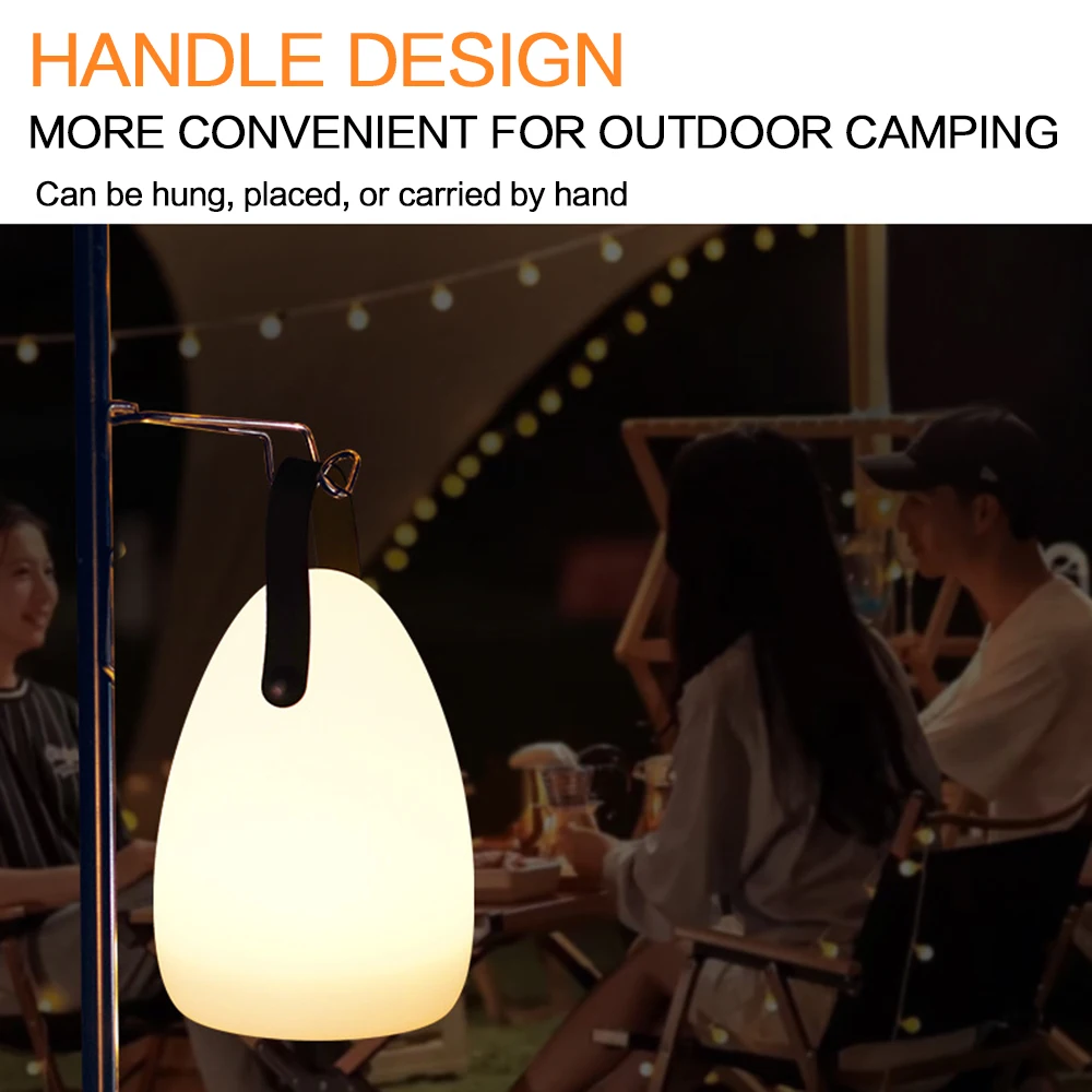 LED Outdoor Camping Lamp, USB Rechargeable, Remote Control RGB Ambient Light, Perfect for Bedroom, Dining, Camping